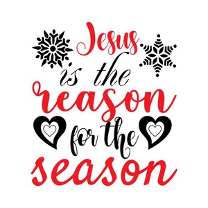 Jesus Is the Reason for The Season PNG, Christian Christmas Instant Download, Jesus Christ Mary Joseph baby Jesus clipart design PNG File