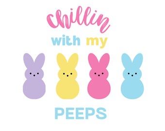 Chillin Peeps PDF Imprimible Pascua Descargable Descarga Digital Conejitos de Pascua