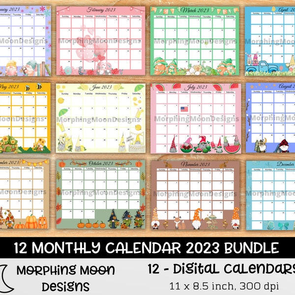 Gnomes 2024 Calendar Etsy