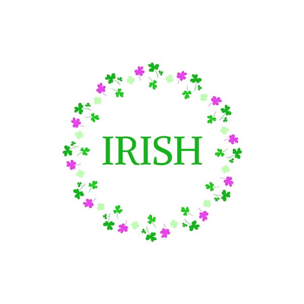 Irish PNG, Shamrocks St. Patrick's Day Instant Download, Cute Irish Wreath Clovers clipart design PNG File