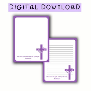 Conjunto de papelería imprimible PDF tamaño carta de EE. UU., paquete de papel de papelería de descarga instantánea, conjunto de páginas cristianas #4, páginas de papelería de versículos bíblicos