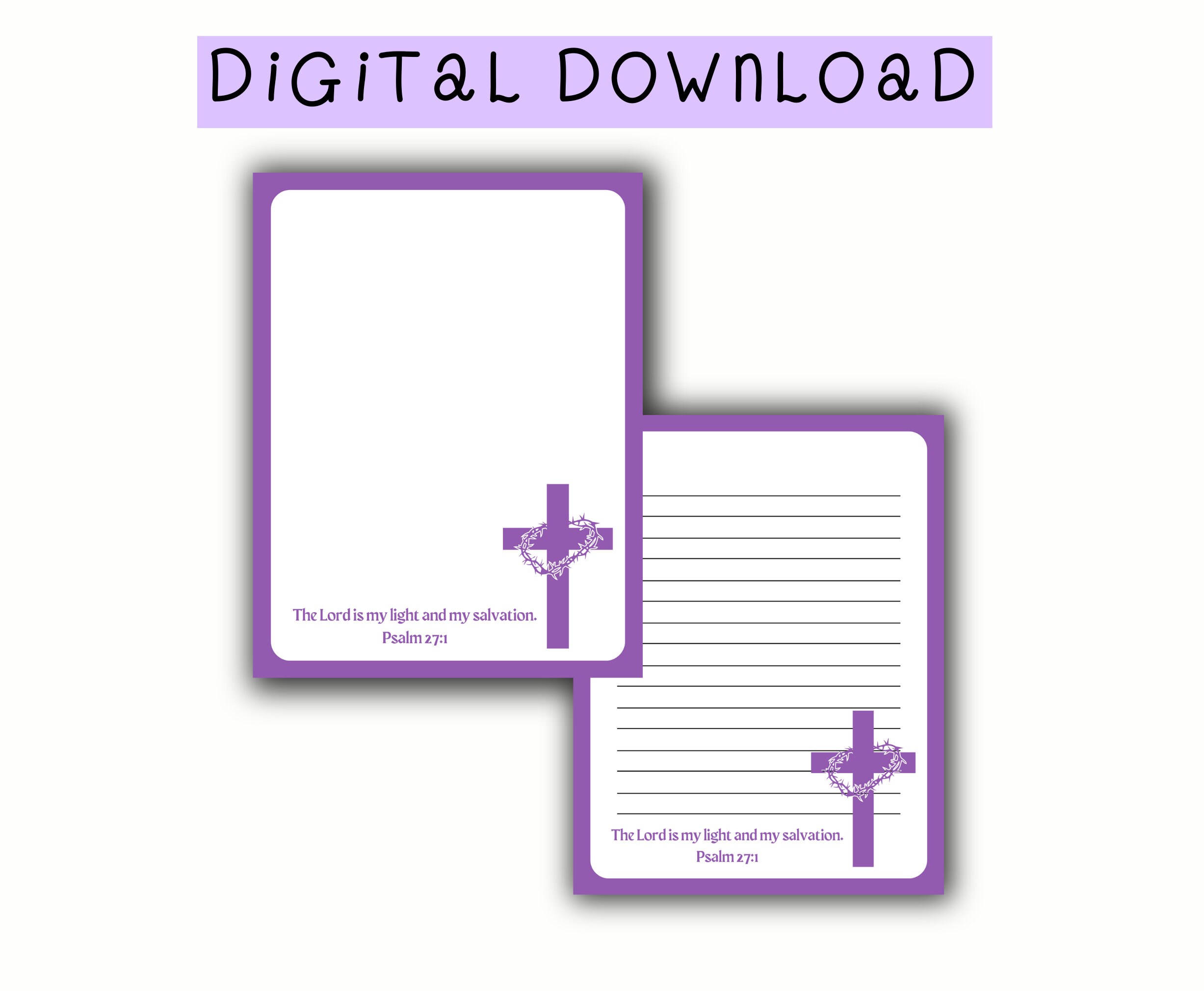 Printable Stationery Set US Letter Size PDF, Instant Download ...
