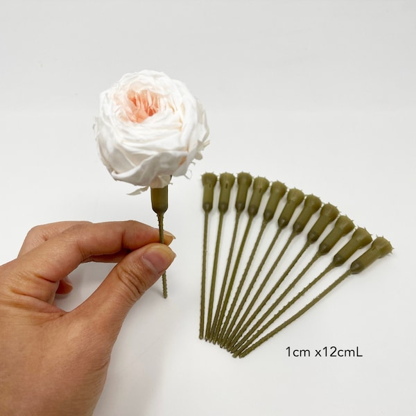 12 stems About 4.72 inch Length Rose stems plastic Stem for preserved Rose Wedding decor DIY Home decor floral arrangement