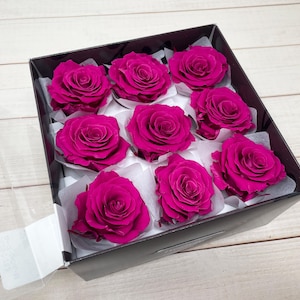 Preserved Rose Magenta color Rose Kanon M Dried Flowers Wedding Rose DIY Home Decor floral arrangement boutonniere preserved Gift Rose Heads