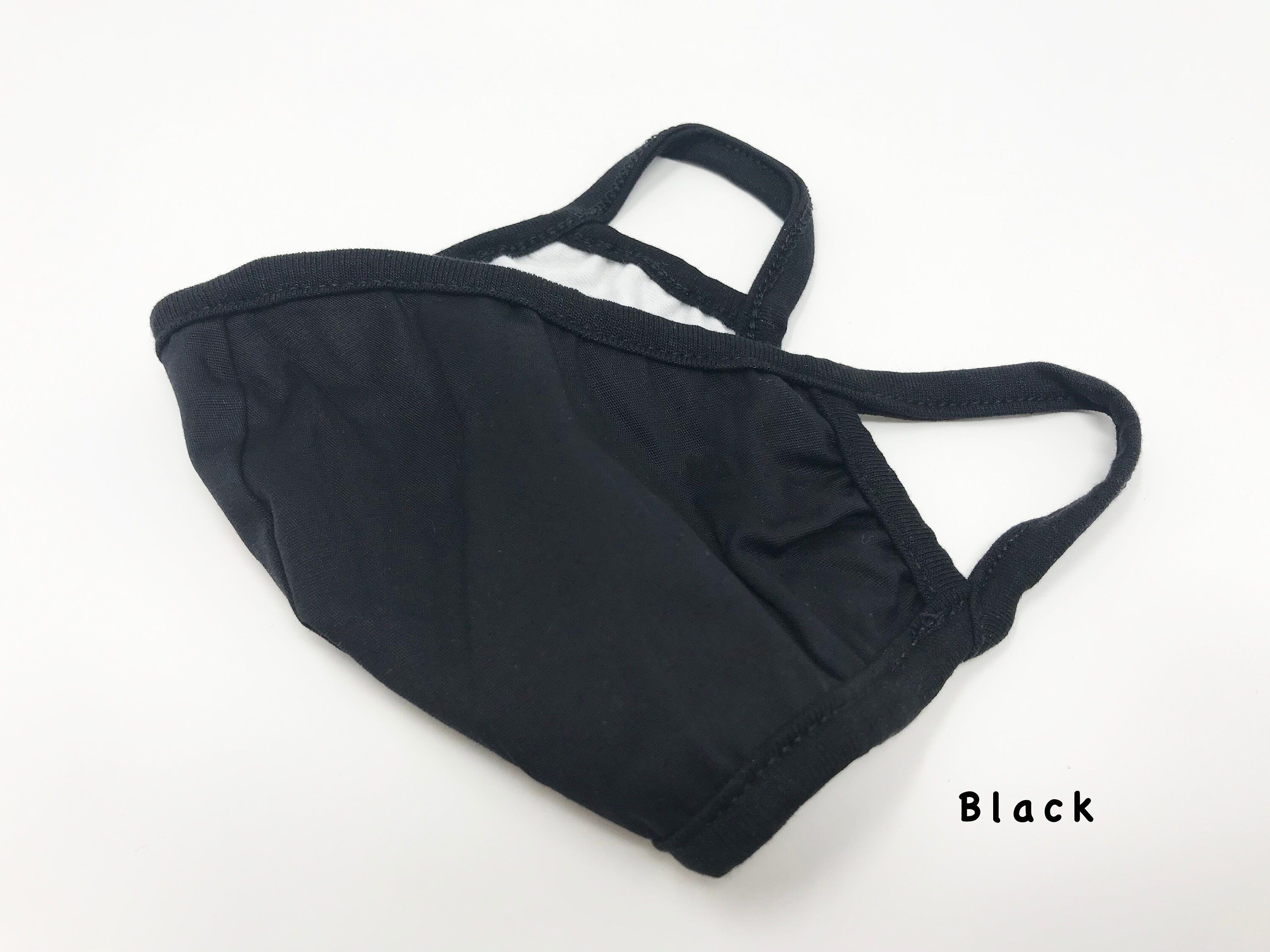 Qty 3 Black Masks for Teenagers & Juniors, Reusable and Washable Blac…