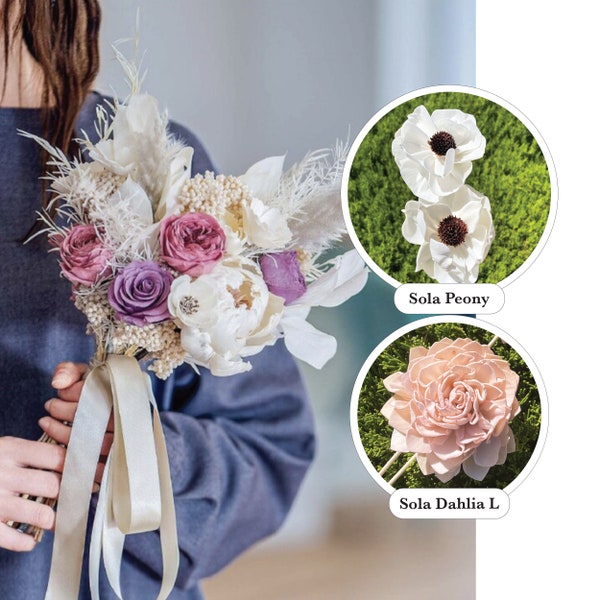 Purple Dahlia Sola Flower | 5pcs