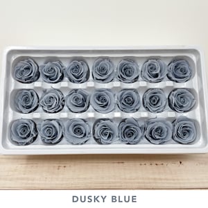 Dusky Blue Rose Preserved Qty 21 Hochzeit Dekor Rose Blumengesteck Blaue Hochzeit Blumen DIY Wohndekor Baby Shower Dusky Blue