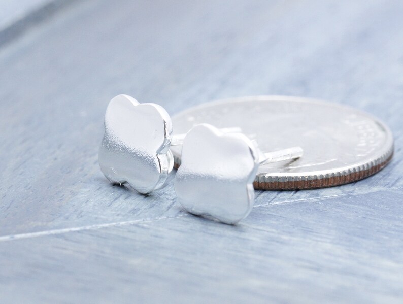 925 stering silver shiny clover stud earrings E/_00048