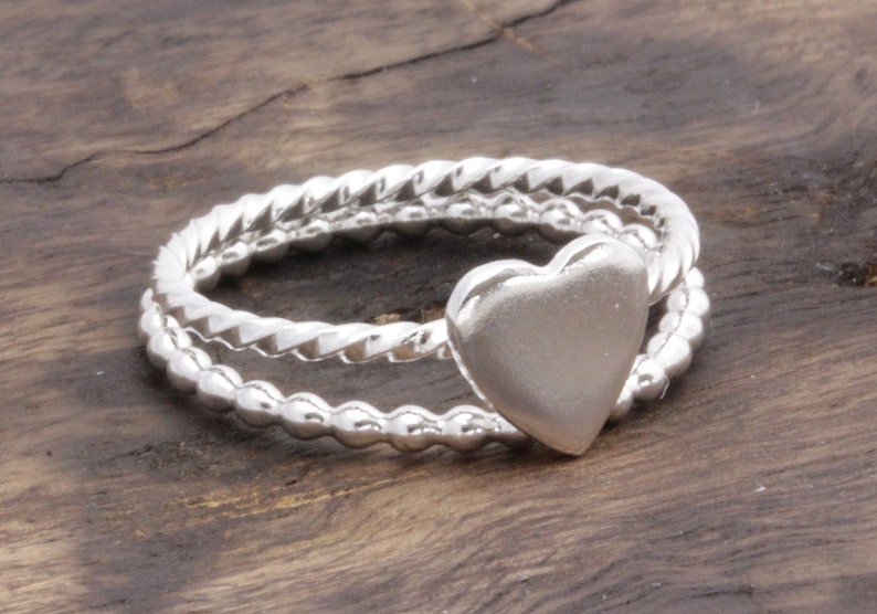 R/_00011 T+B Heart Ring 925 sterling silver lovely heart band ring