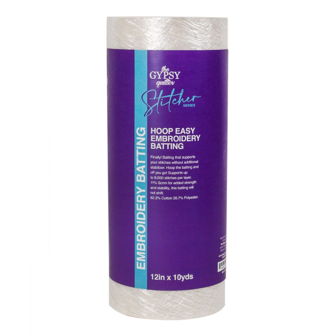 The Gypsy Quilter Embroidery Batting 12in X 10yds TGQHEEB12 Etsy