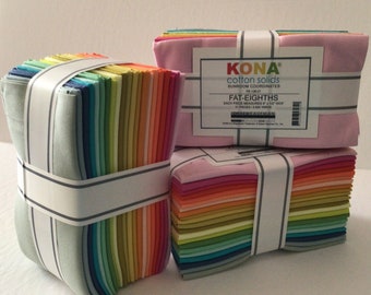 Kona Cotton Solids Sunroom Coordinates Fat Eight Bundle of 21 by Robert Kaufman