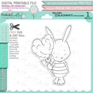 Lindo sello digital clipable clipart para tarjetas, fabricación de tarjetas, artesanía - Sweet As Candy lindo conejo conejito