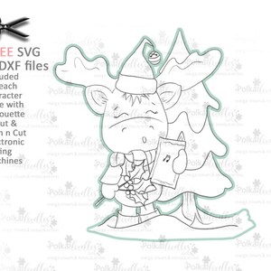 Christmas Carol Singing Tree Elvis Wesley Moose - stampabile stampabile timbro digitale digitale download con file SVG / DXF gratuiti