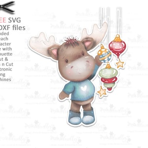 Christmas Baubles/Decorations (precolorato) Elvis Wesley Moose - stampabile timbro digitale artigianale download con file SVG / DXF gratuiti