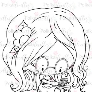 Laptop/computer - Digital Stamp (black/white) - Lil Miss Sugarpops craft digi download