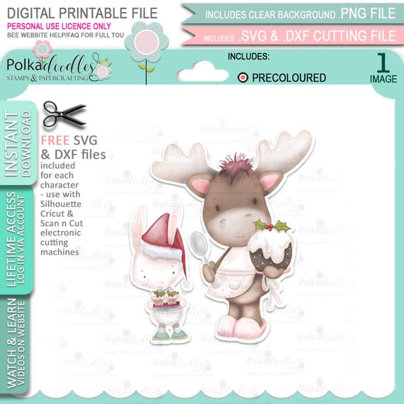 Christmas Pudding/baking colour Elvis Wesley Moose Reindeer - Etsy