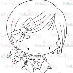 Cute - Digital Stamp (black/white) - Lil Miss Sugarpops craft digi download