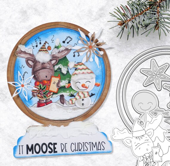 Christmas Carol Singing Tree Elvis Wesley Moose Printable - Etsy