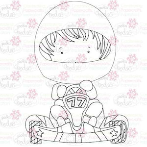 Go Kart/Rennfahrer Mann/Junge Digitaler Stempel - by Nikky Hall