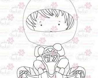 Go Kart/Racing Driver Male/Boy Digital Stamp - by Nikky Hall
