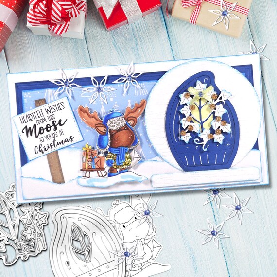Snowy Sleigh colour Elvis Wesley Moose Reindeer Cute - Etsy Canada