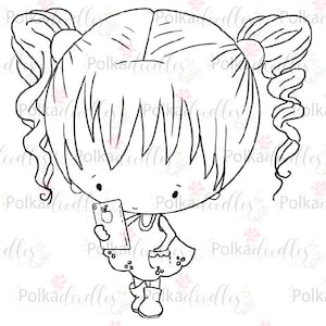 ipad - Digital Stamp (black/white) - Lil Miss Sugarpops craft digi download