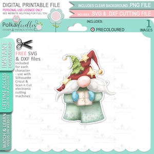 Just For You Wichtel Weihnachten Festlicher Spaß - (Farbe) - Süßer digitaler Stempel druckbare Clipart für Karten, Kartenherstellung, Basteln