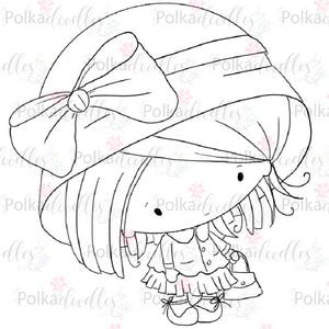 Miss Pretty - Digital Stamp (black/white) - Lil Miss Sugarpops craft digi download