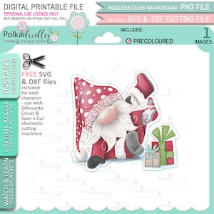Stiefel auf (Farbe) Wichtel Weihnachten Festlicher Spaß - - Niedliche digitale Stempel druckbare Clipart für Karten, Kartenherstellung, Basteln