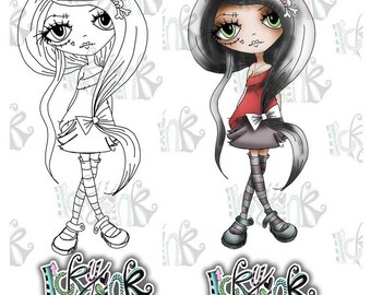 Oddella Ickyink Black and white Digital Stamp