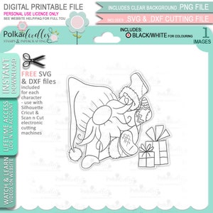 Stiefel auf Wichtel Weihnachten Festlicher Spaß - - Süße digitale Stempel druckbare Clipart für Karten, Kartenherstellung, Basteln