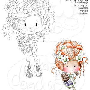 Mmmm Chocolate! Winnie    -Cute Digital Stamp printable clipart for cards, cardmaking, crafting