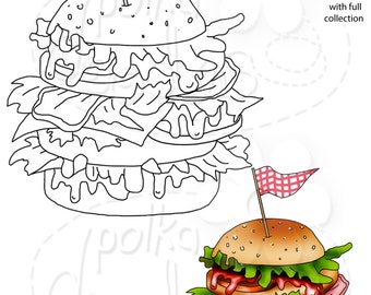 Burger/chips/ fast food - Digital Stamp download