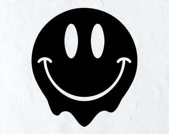 Melty Smiley SVG Design, Smiley Face SVG, Cricut SVG File | Cut Files