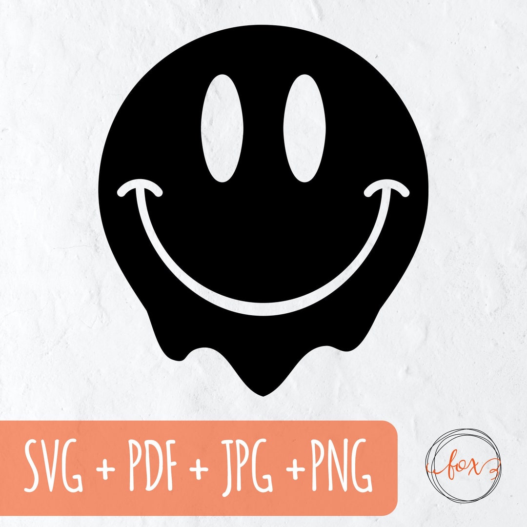 Melty Smiley SVG Design, Smiley Face