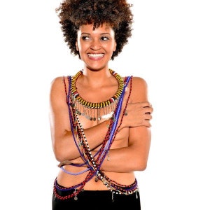 GRATIS Massai Geschenk beim Kauf! Afrikanische Massai Körperperlen, getragen von Frauen und Männern, Unisex Perlenkette, Masai Mara, Kenia