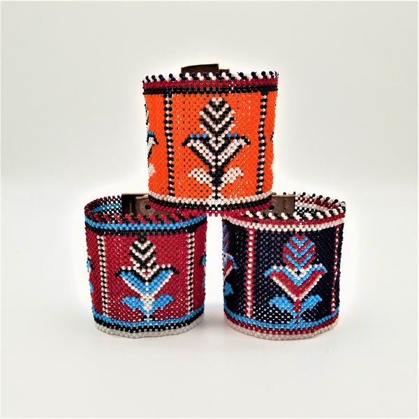 Inventory SALE! African Unisex Wide Beaded Snap Bracelet, Handmade Maasai, For Women and Men, Masai Mara, Kenya