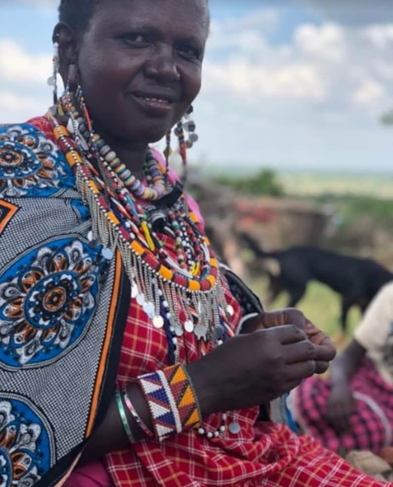 Medium GOLD Rim African Maasai Glass Beaded Basket Handmade Masai medium-gold-rim-african-maasai-glass-beaded-basket-handmade-masai