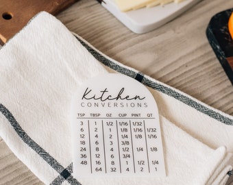 kitchen conversion chart magnet with business log, new home gift, realtor logo promotional products, housewarming gift, closing gift