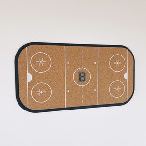 Hockey cork board, personalized hockey sign, message board, personalized message board, bulletin board sport decor image 1