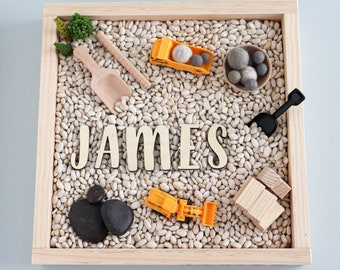 Personalized Construction Sensory Kit: Montessori Play Bin