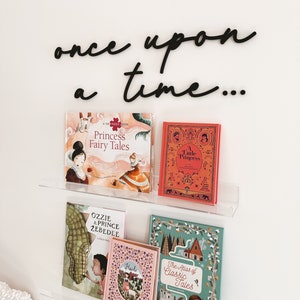 Once upon a time cut out, nursery wall decor, reading wall, fairytale decor, wood word cutouts, custom signs for kids