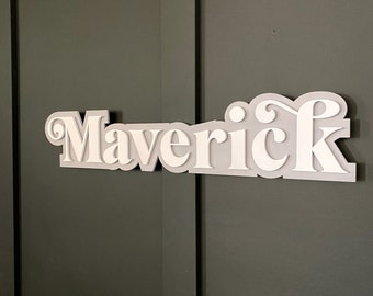 Name sign, nursery name sign, name sign for kids room, cut out name sign, layered wood sign