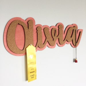 Personalized Name Cork Board: Custom Bulletin Board, Kids Room Decor