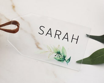 Personalized luggage tag, acrylic luggage tag, acrylic place card names, seating  chart, place setting, bridesmaid gift, bridesmaid proposal