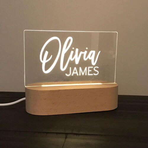 Personalized Night Light Kids Bedroom Nursery Decor Girls Etsy