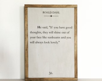 Roald Dahl Quote Sign: Literary Nursery Decor (12x18)