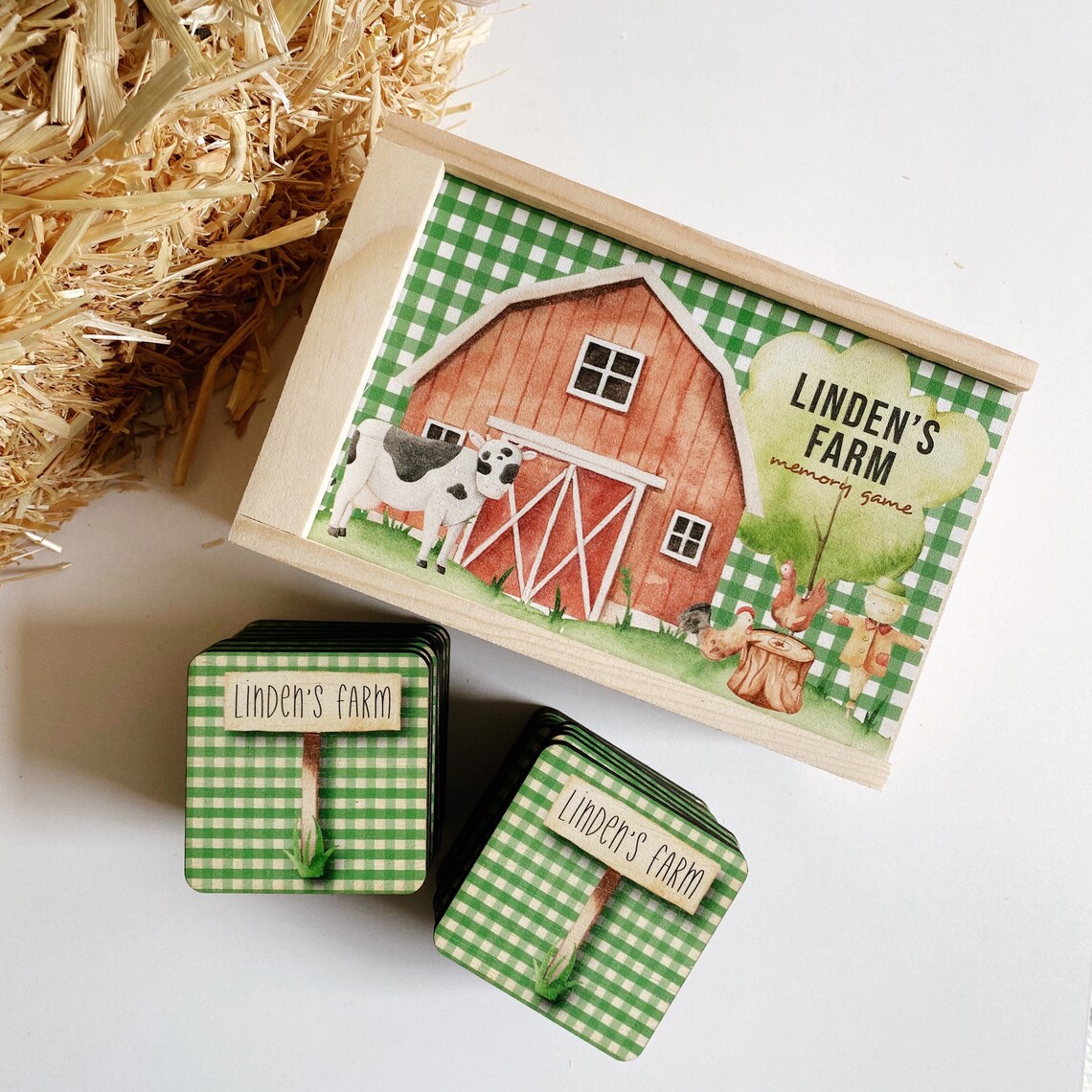 Farm Memory Game Preschool Games Personalized Toys Etsy