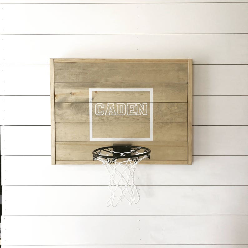 Rustic basketball goal, personalized basketball goal, basketball hoop, wood sports decor, wood backboard, weathered oak image 2