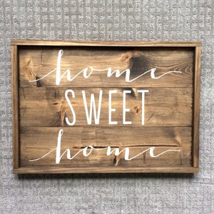 Home sweet home sign, rustic wood sign, wood decor image 3